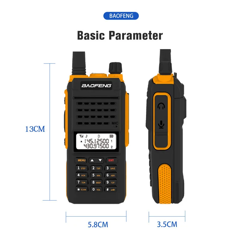 BAOFENG-walkie-talkie Original BF-X9 PLUS, Radio bidireccional de tres bandas de 10W, receptor inalámbrico portátil de mano, Radio FM