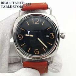 Men's automatic waterproof wristwatch sterile dial date display leather strap men's fashion vintage watches