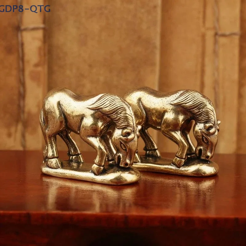 حار 1 قطعة ركوب الطفل المنزل مكتب سطح المكتب الديكور 2026 سنة الحصان النحاس فنغ شوي الحصان التماثيل المنمنمات هدية #1