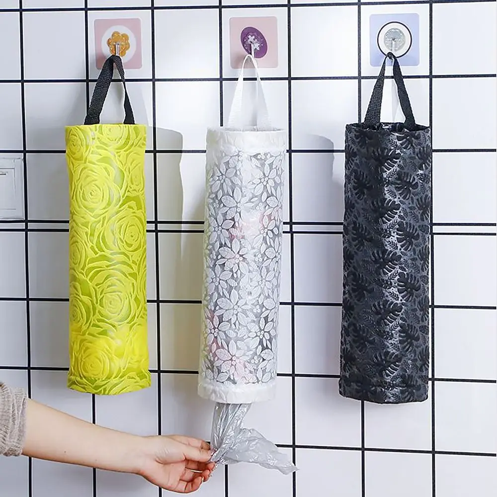 Wall Mounted Sundries Storage Bag Trash Hanging Storage Organization Accessories Garbage Bags Dispenser Grocery Organizer