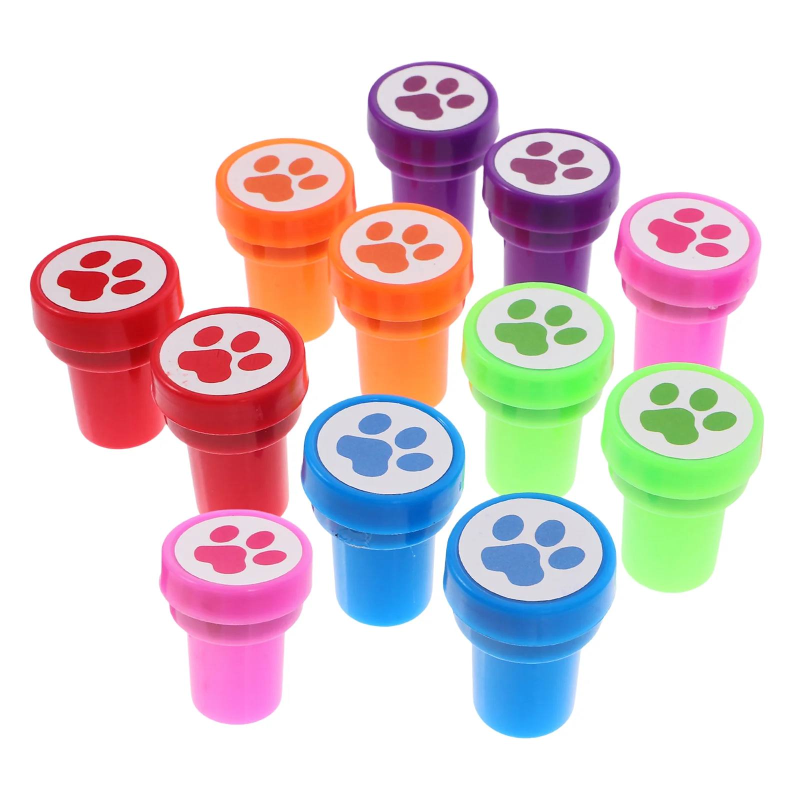 12pcs Cartoon Theme Stamp Paw Stamp Paw Print Stamps Plastic Dog Paw Stamps Stamps Party Favors For Kids Dog Stamp Fun Stamps Do