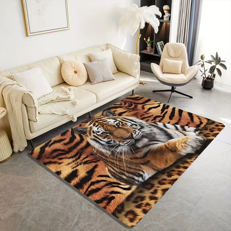 Tiger Carpet Is Machine Washable and Non Slip Suitable Home Decoration Carpets in Such As Living Rooms Bedrooms Kitchens, Etc