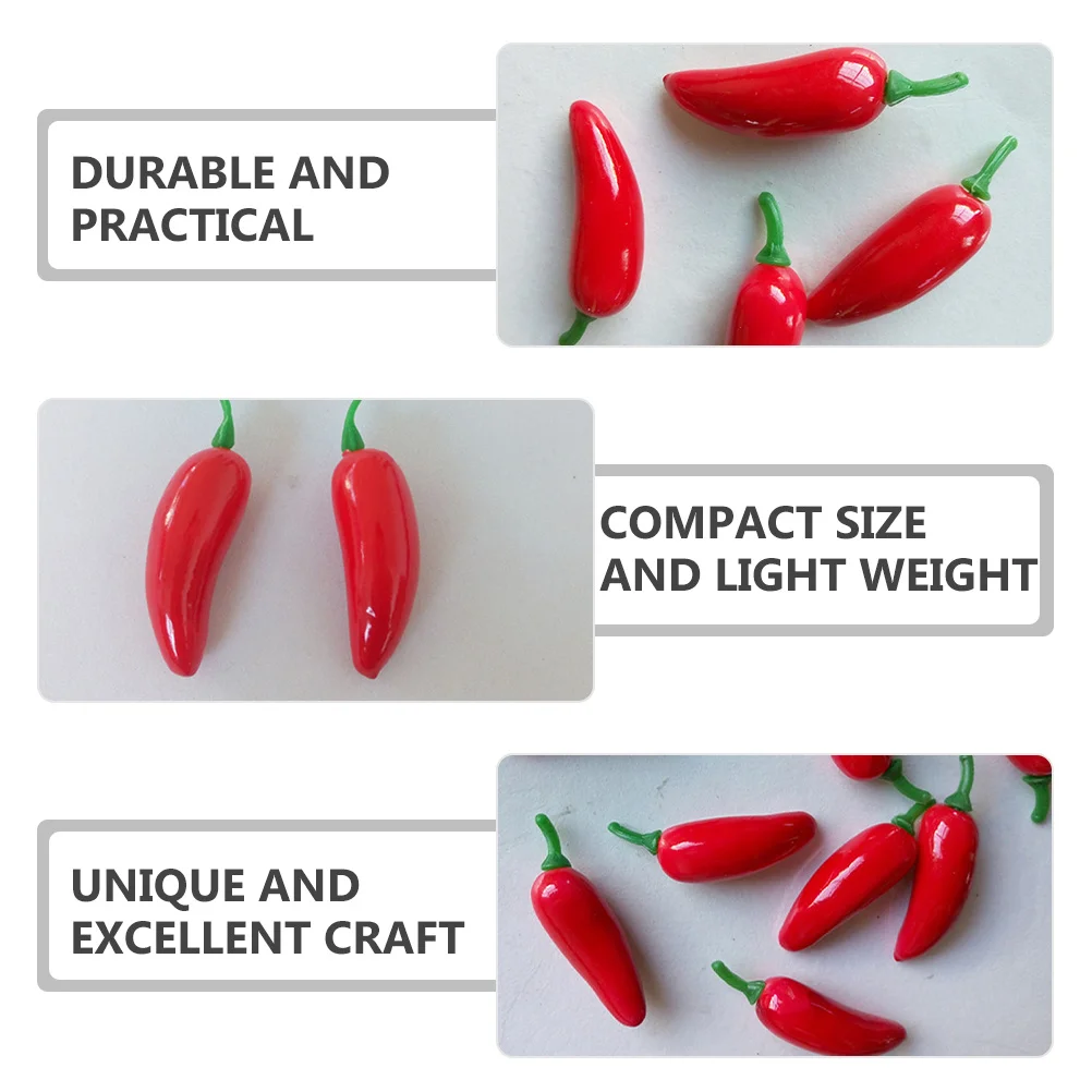 

100Pcs Simulated Chili Artificial Red Pepper Farmhouse Decor for Home Office Tabletop Decoration Photography Props Foams