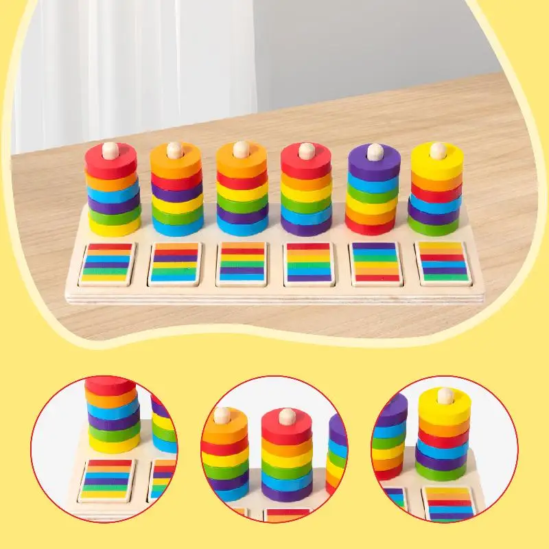 하노이 타워 퍼즐 재미있는 퍼즐 보드 게임 나무 교육 장난감 게임 활동을위한 두뇌 티저 퍼즐 DIY 유아