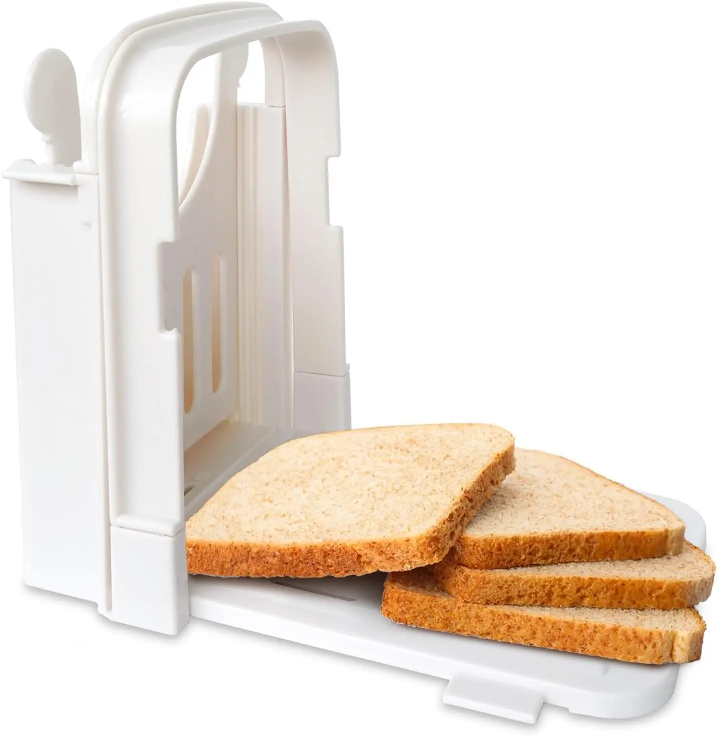 

Bread Slicer for Homemade Bread, Foldable Plastic Bread Slicer Machine, Compact Bread Slicing Guide Sizes Bread Loaf Slicer Thi