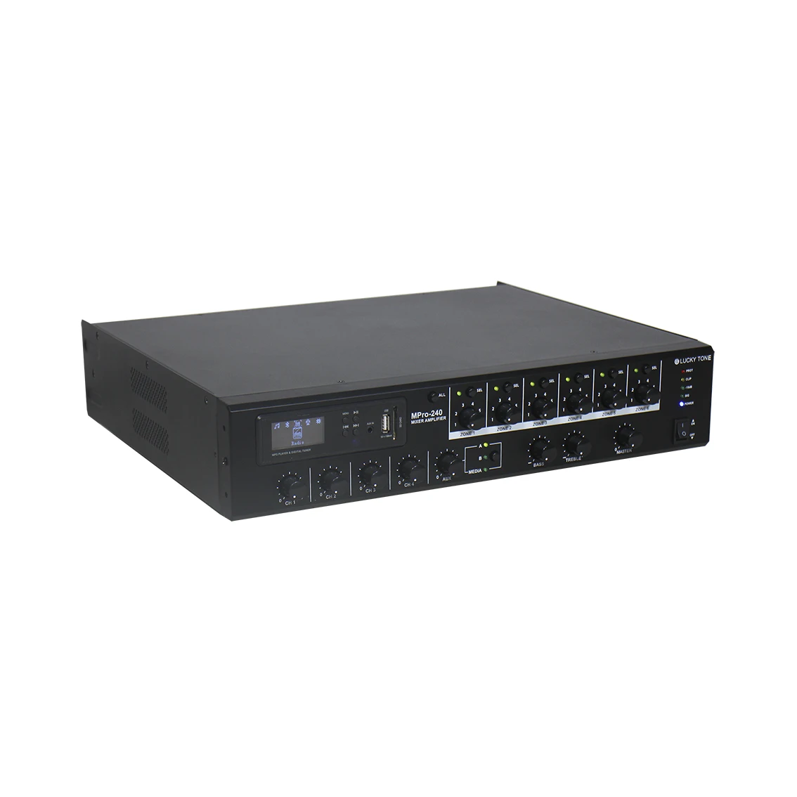 Commercial Audio 240W 6 Zone Mixer Amplifier With Zone Volume Control For Public Address System
