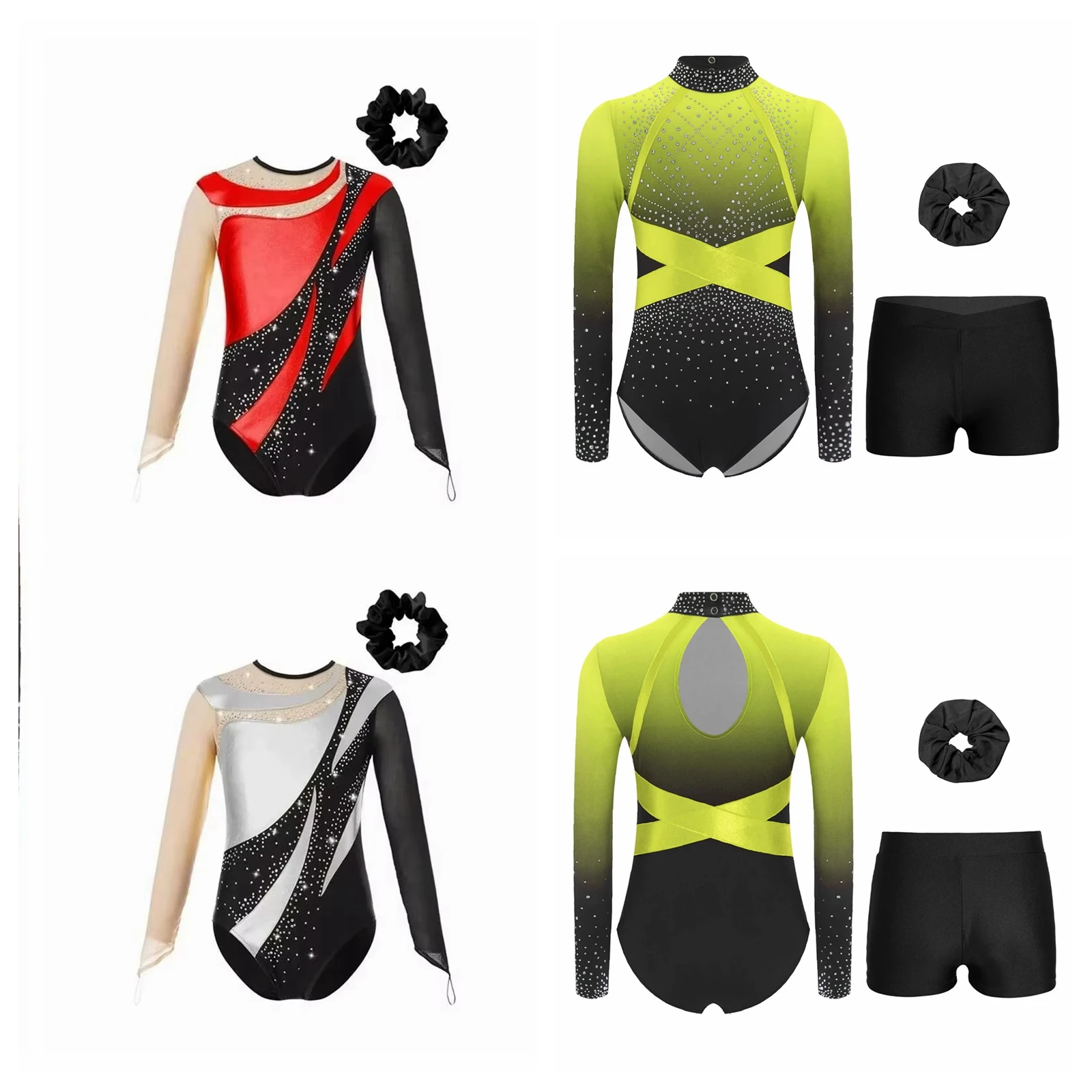 

6-16Y Girls Rhythmic Gymnastics Leotard Teens Artistic Figure Skating Leotard Children Ballet Outfits Kids Performance Costumes