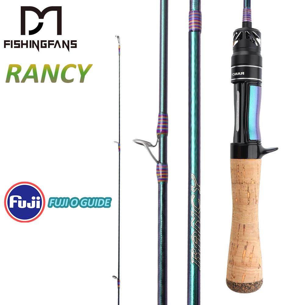 FISHINGFANS RANCY 5' 5'6 6' FUJI O Guide UL Ultralight Carbon Rattle Reel Seat 1-8g 2-6lb Trout Cork Handle Fishing Rod