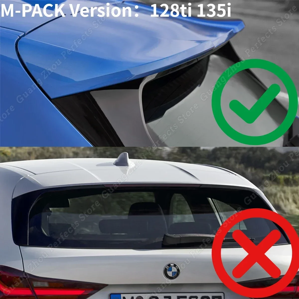 For BMW 1 Series F40 MP Style Rear Roof Wing 128ti M135i 2019-2024 M Sport Tail Fixed Wind Extension Spoiler Tunning Accessories