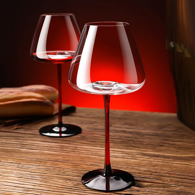 Goblet Wine Glass Handmade Red Wine Glass Ultra-Thin Crystal Burgundy Bordeaux Goblet Art Big Belly Tasting Cup