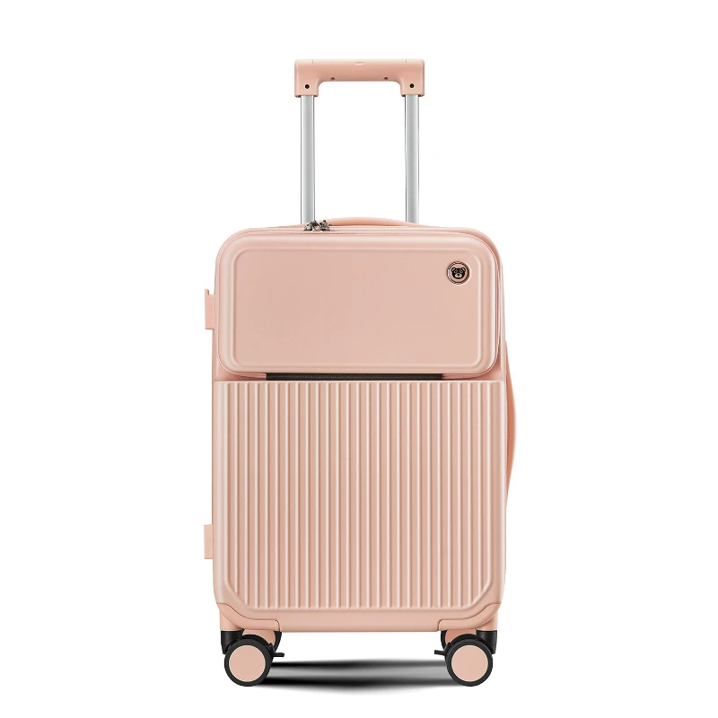 Candy Front Open Rolling Luggage Travel Suitcase Fashion Large Capacity Case Unisex Password Lock Box Silent Universal Wheel