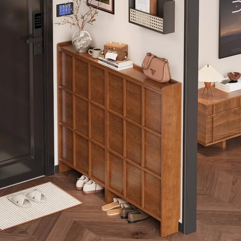 hh-Medium Bedroom Shoe Cabinet Living Room Ultra Thin Porch Shoe Cabinets Storage Style Door Flip Flop Living Room Furniture^