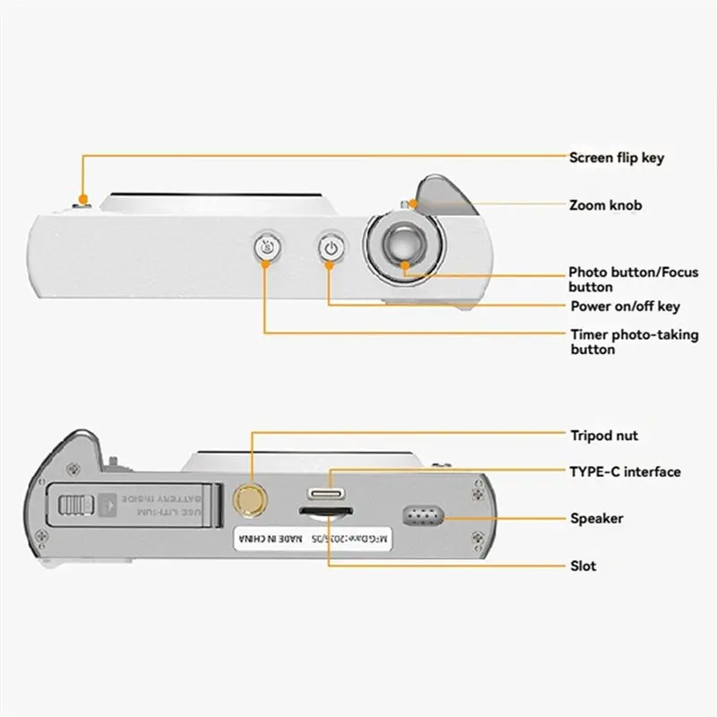 56MP Digital Camera With 180° Flip Screen