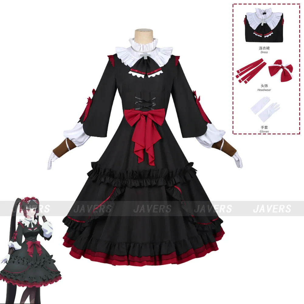 

Anime Needy Girl Overdose Michica Gokubara Cosplay Costume Black Gothic Lolita JK Uniform Skirt Woman Halloween Party Suit