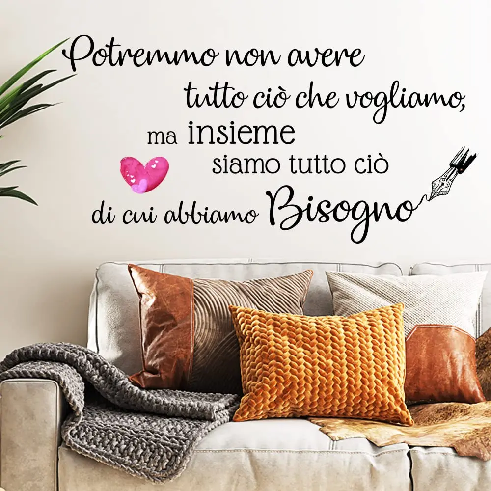 Loving Quote in Italian Wall Stickers Decals Headboard Home Decor for The Bedroom Living Room Wall Decor