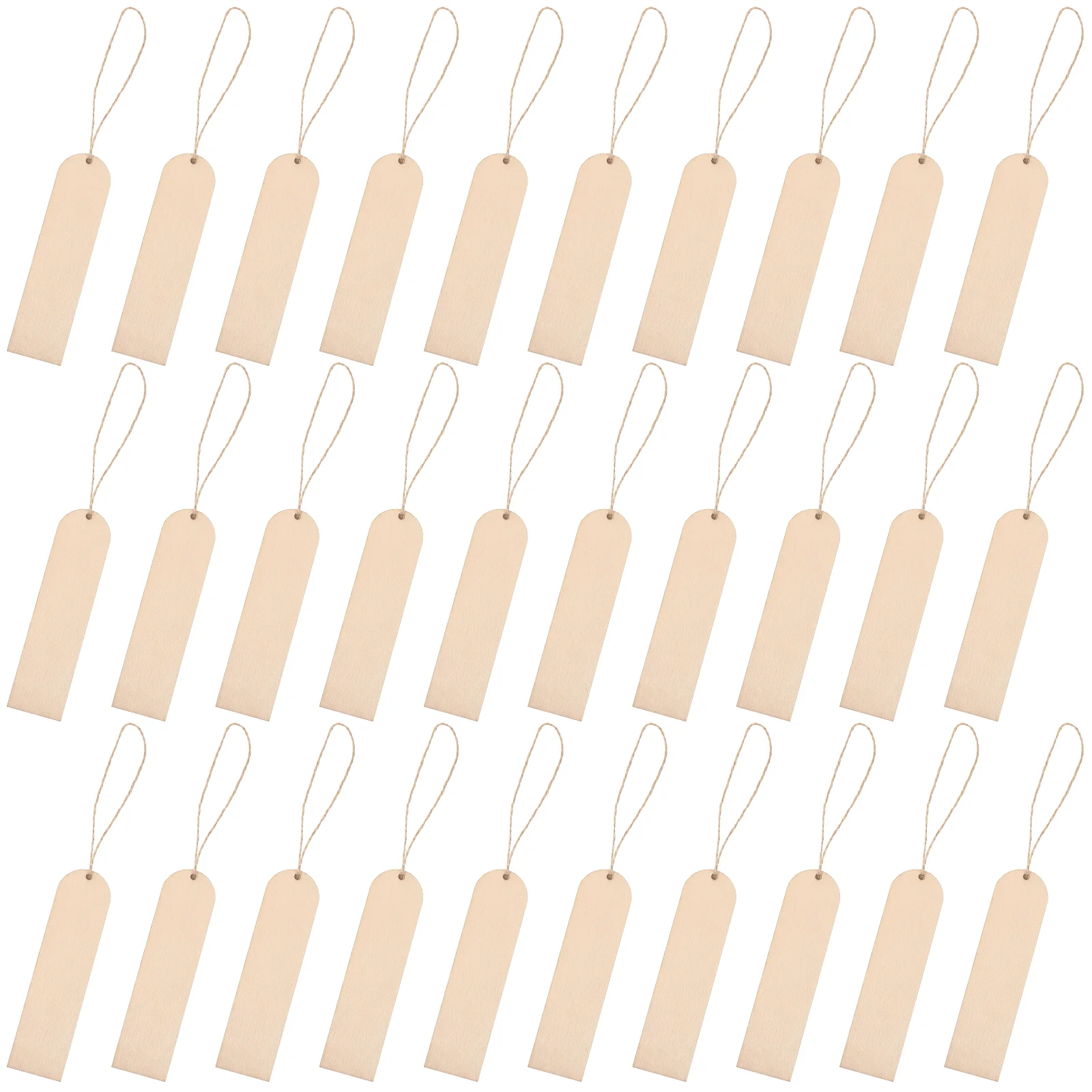 

Hanging Tags Holiday Record Separator DIY Bookmarks Blank Dividers Round Head Light Brown