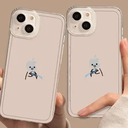 Funny Matchstick Men Clear Couple Paired Phone Case For iPhone 16 14 15 13 12 11 Pro Max Mini XR SE 15 Plus Lovers Covers Fundas