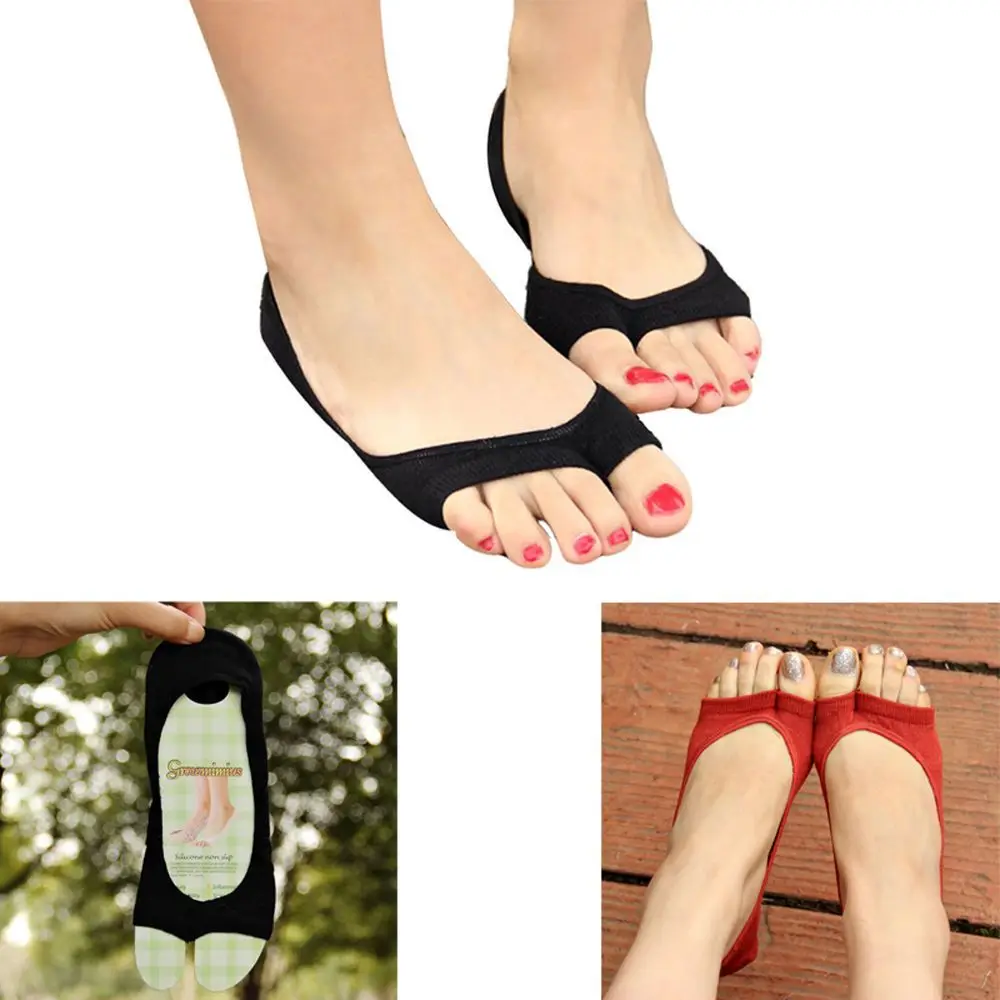 

Girl's Fashion Anti Slip Ankle Invisible Peep-Toe Hosiery Soft Cotton Stealth Socks Anti-skid Socks Boat Socks Low Cut Socks