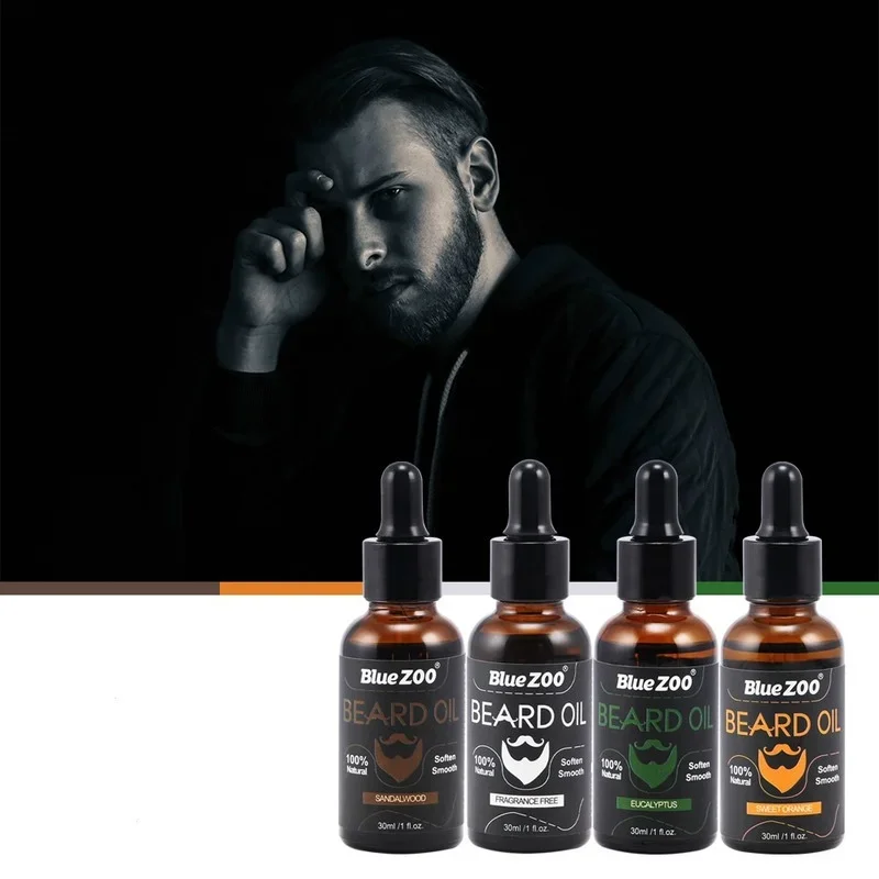 30ml Men Moustache Cream Beard Oil Kit Beard Wax Balm Men's Beard Care Tasteless Sandalwood  Wholesale