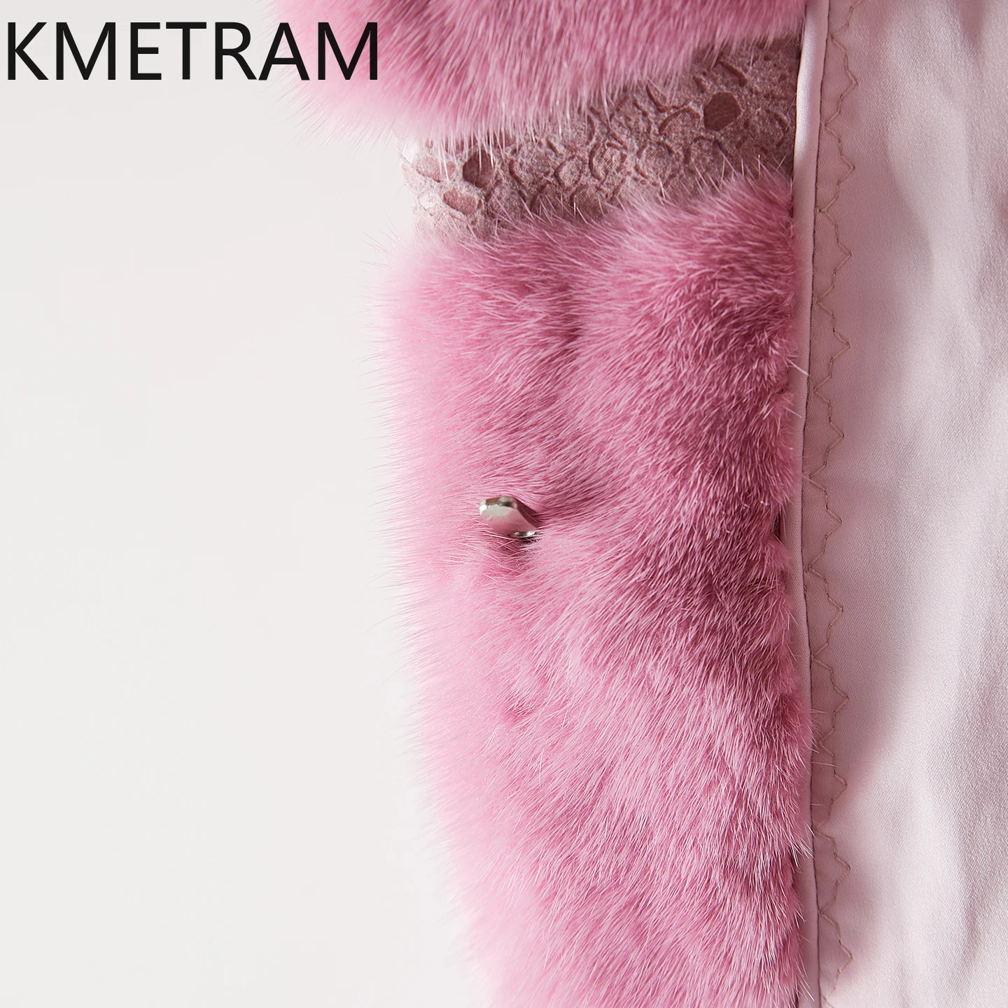 معطف فرو المنك الطبيعي بالكامل 100% من KMETRAM جاكيت نسائي فاخر قصير وردي من الفرو الحقيقي جديد في ملابس خارجية ملابس شتوية 2025 روشبا #5
