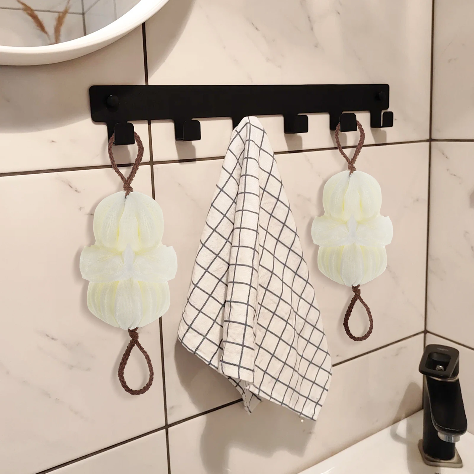 

2pcs Bath Large Exfoliating Sponges Body Scrubber Soft Mesh Foaming Shower Sponge Suitable Bathroom Brush Family Travel