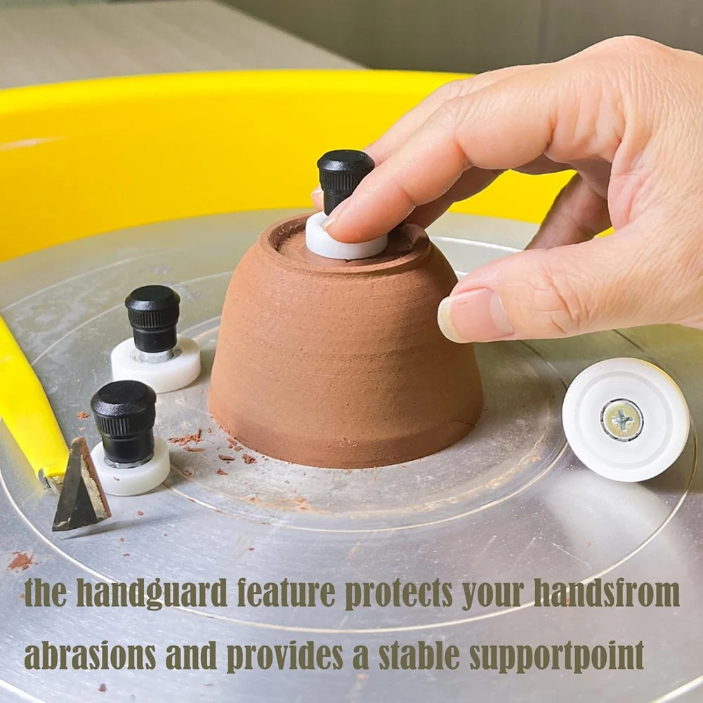 ABFW 4Pcs Ceramic Clay Finishing Tool with Hand Protection Pottery Wheel Trimming Tools Pottery Suitable for Clay Enthusiasts
