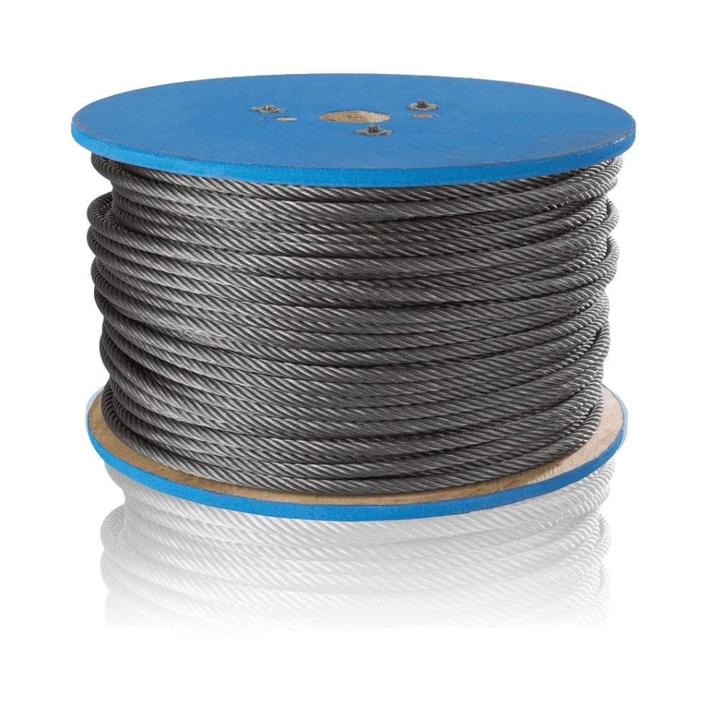 1/16" Galvanized Aircraft Cable 500ft Reel 7X7 Wire Rope Durable Strong Construction Working Load Limit 96LBS Industrial