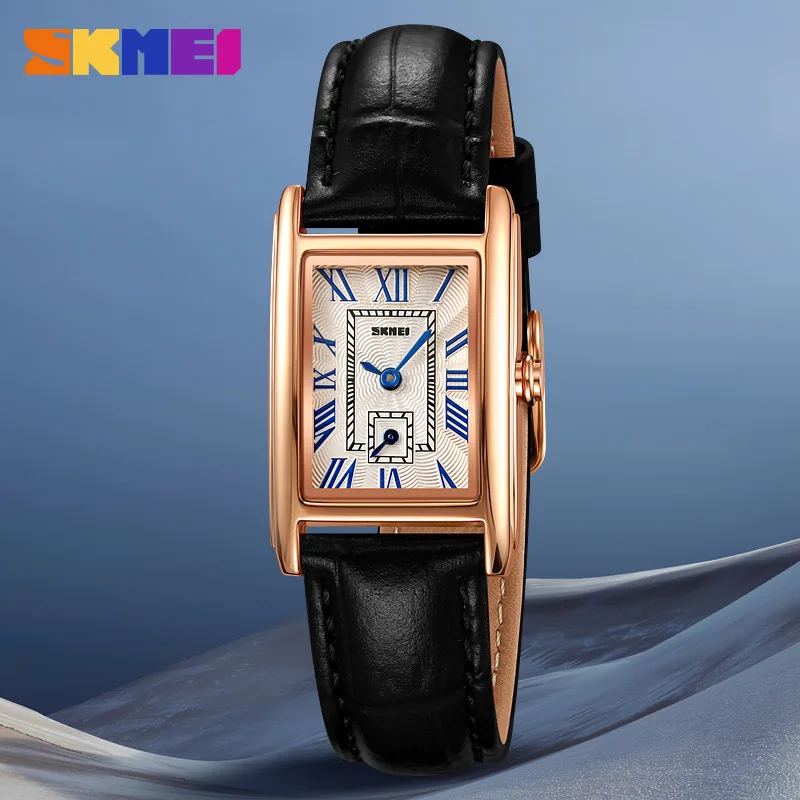 Skmei Simple Roman Scale Women's Belt Watch Niche Square Quartz Watch Fashion Temperament Watch Women's Watch