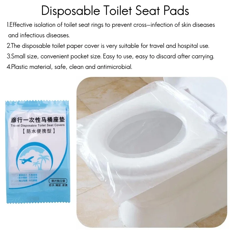 50Pcs Portable Disposable Toilet Seat Cover Safety Travel Bathroom Toilet Paper Pad Bathroom Accessories travel goods