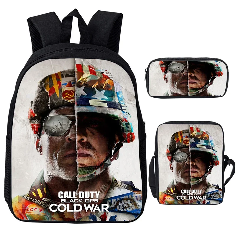 Call Of Duty Black Ops Backpack 3pcs Set Cold War Game Print Backpacks Girls Boys Daily Bookbag Children Call Of Duty Schoolbag