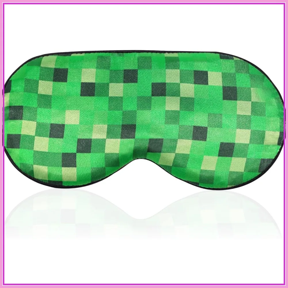 

Pixel Themed Sleep Mask, Blackout Eye Mask for Sleeping with Adjustable Strap, Soft & Breathable Eye Cover for Travel & Home