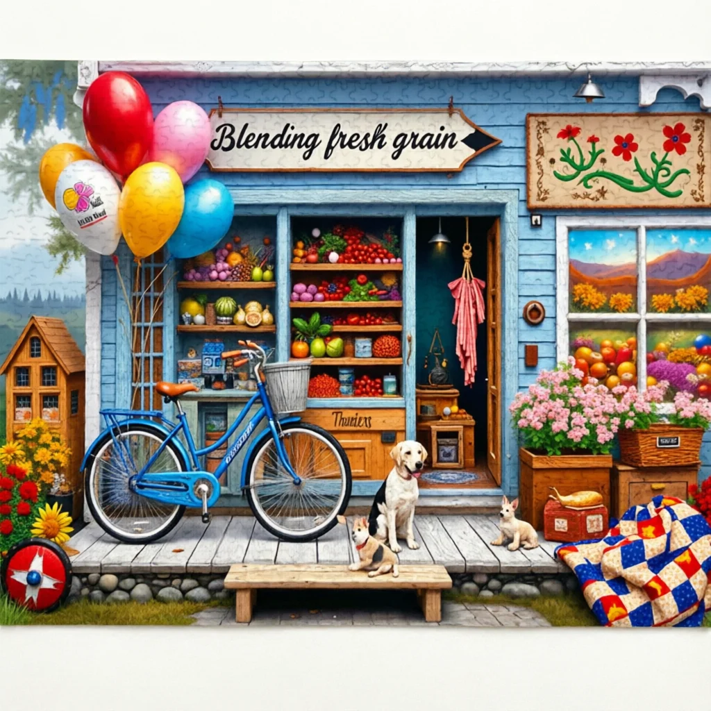 500-2000pcs Life & Travel Scenes Puzzle Collection, Kitchen/Stamp/Grocery/Treehouse, Premium Paper Jigsaw Gift for All Ages