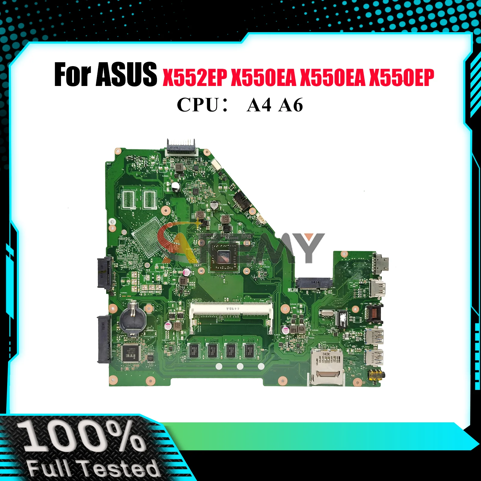 

X550EA Laptop Motherboard For ASUS VivoBook X550EP X550EA Y582E F550WE Y581E X552W X552EP X550E Mainboard W/ A4 A6 CPU fast ship