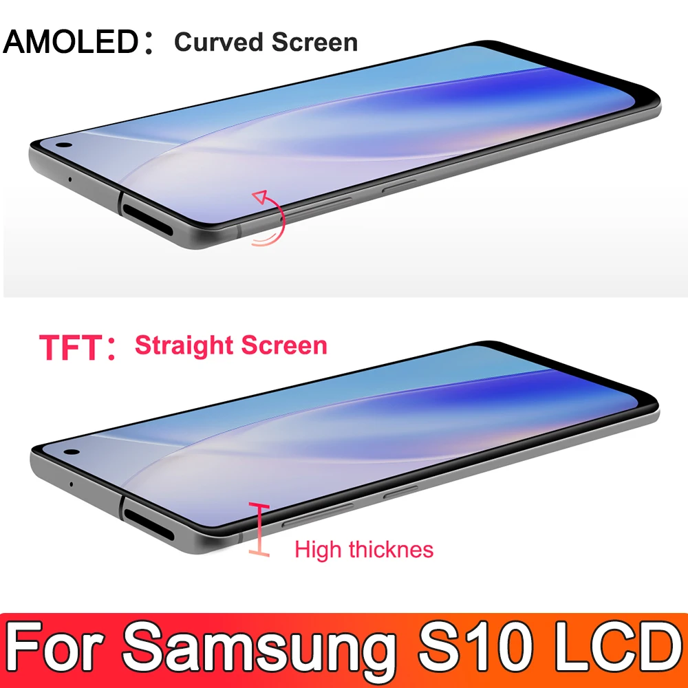 TFT For Samsung S10 G973 SM-G973F SM-G973U SM-G973W LCD and Touch Screen Digitizer Assembly Replacment