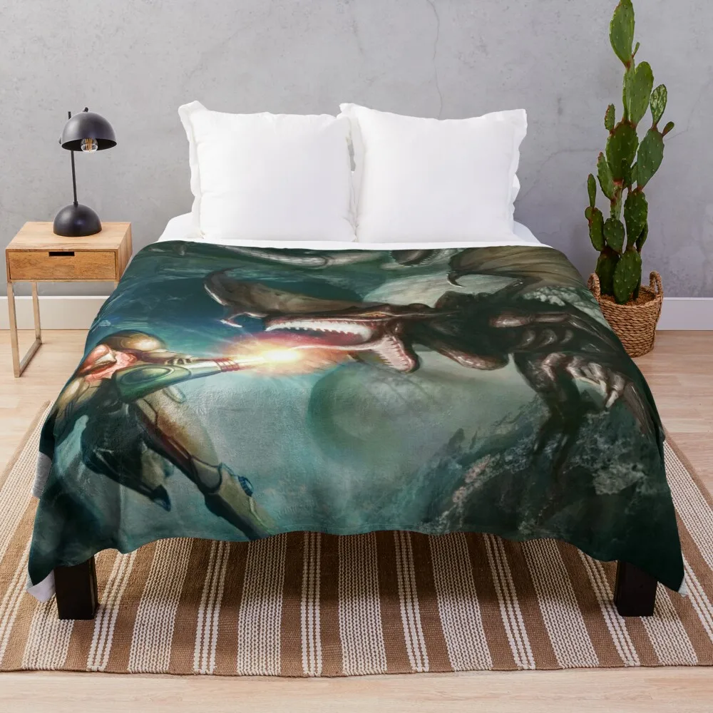 Samus Aran VS. Ridley - The Final Encounter Throw Blanket halloween Summer Beach Decorative Sofa Blankets