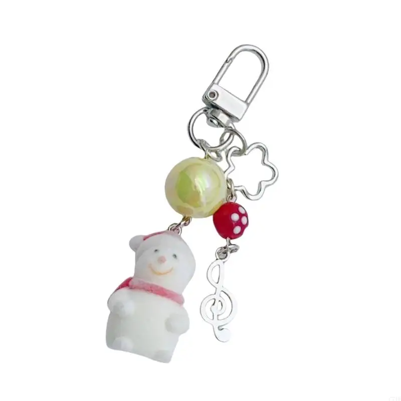 C71E Festive Snowman Ornament Keychain Charm Presing para decoración vacaciones