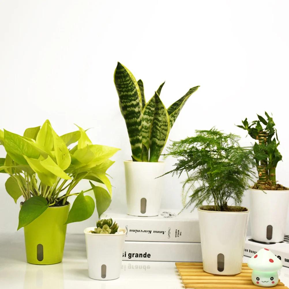 

23 см стильный самополивный кашпо белый износостойкий комнатный садовый горшок для саженцев легкий прочный горшок для растений