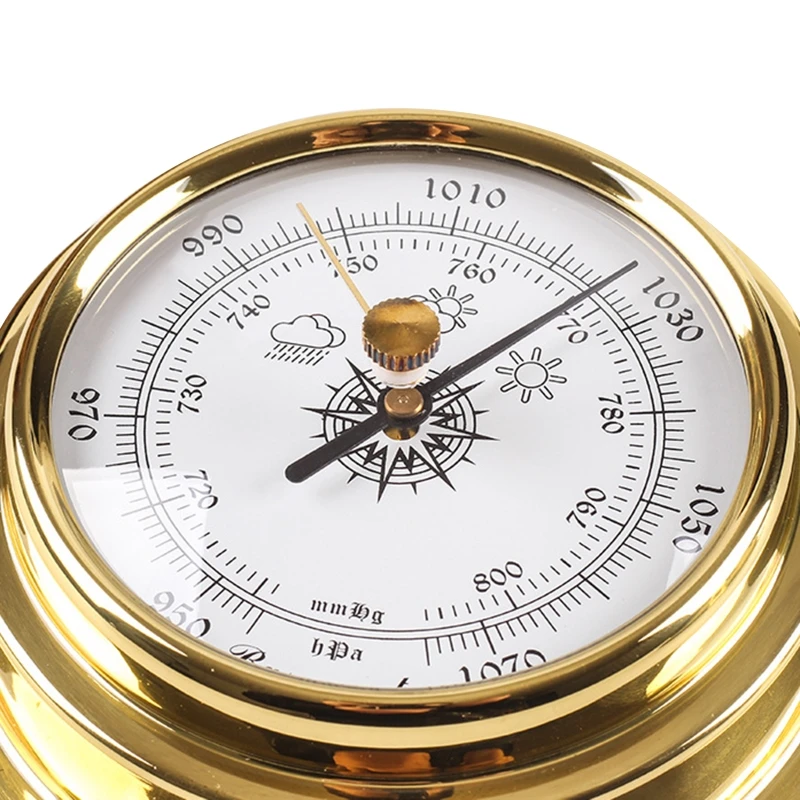 4 pezzi/set termometro igrometro barometro orologio orologio in rame per guscio zirconio marino per stazione meteorologica