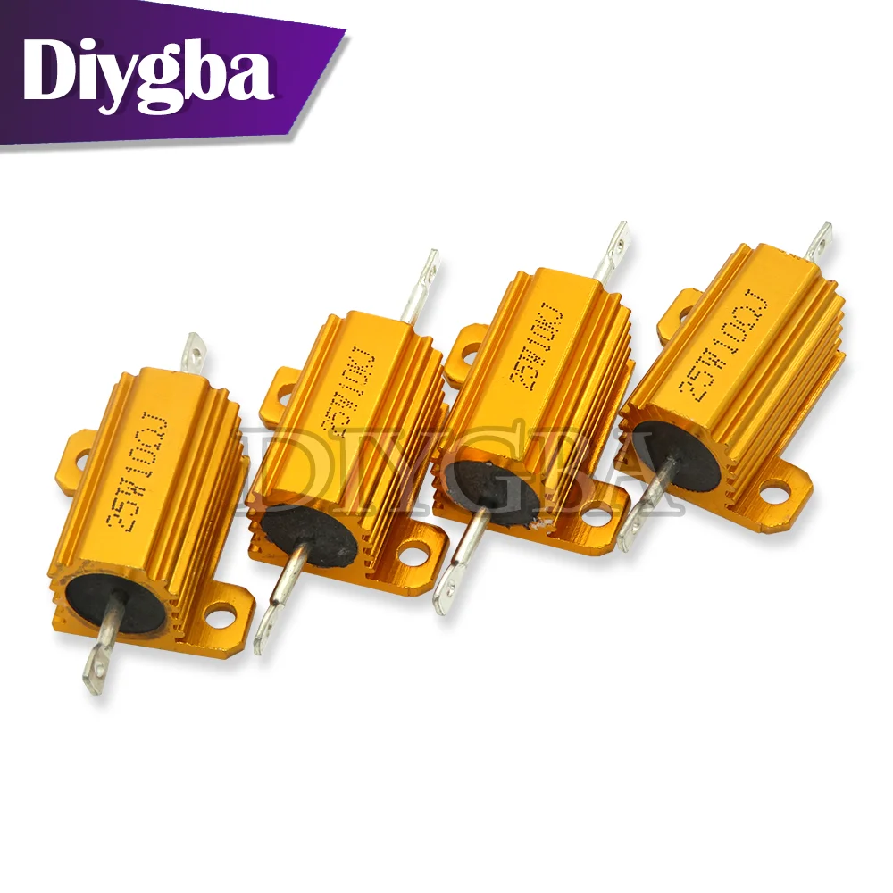 DIYGBA-Résistance transporteurs inée en aluminium, boîtier d\'alimentation en métal, résistance jas24, 0.01 ~ 30K, 1, 2, 3, 5, 6, 8, 10, 20, 100,