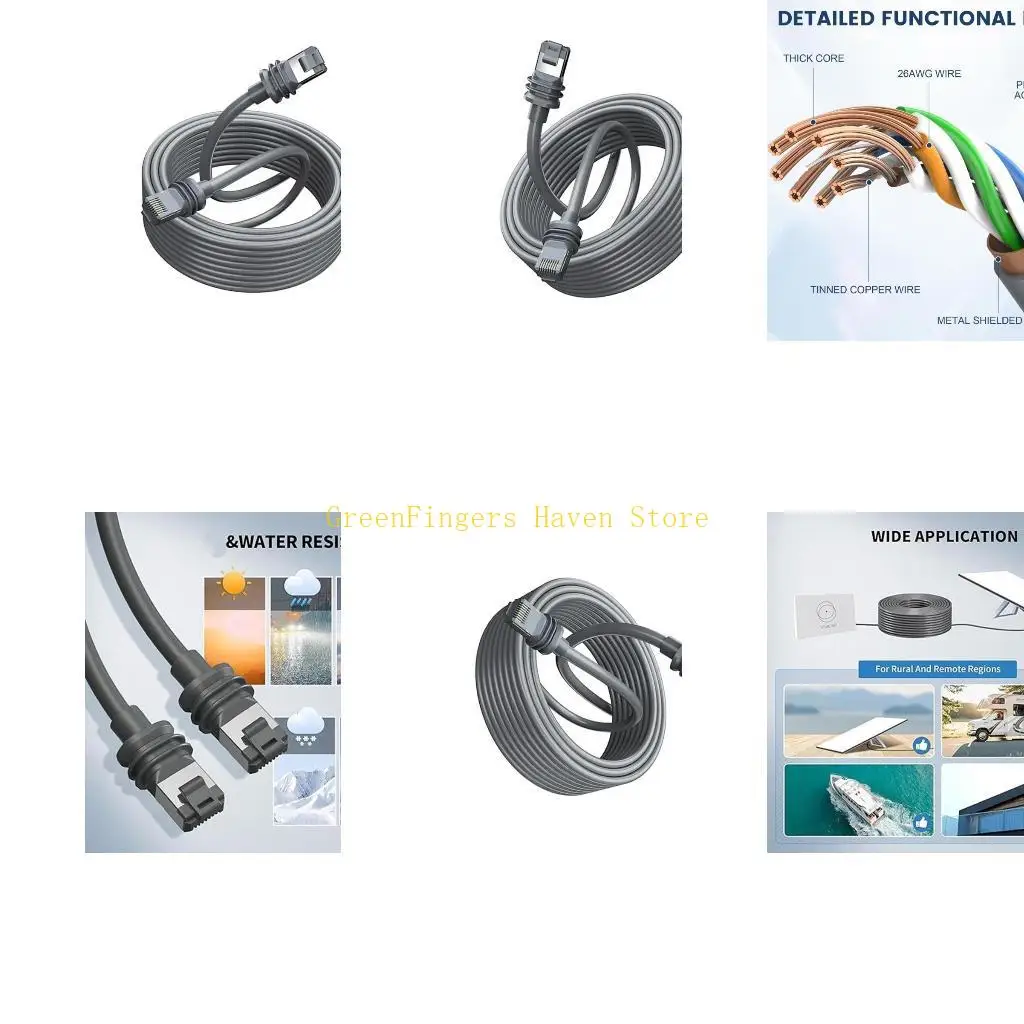 

F68D Водонепроницаемый удлинительный кабель Ethernet 26AWG Сменный удлинительный кабель для передачи данных питания для 3