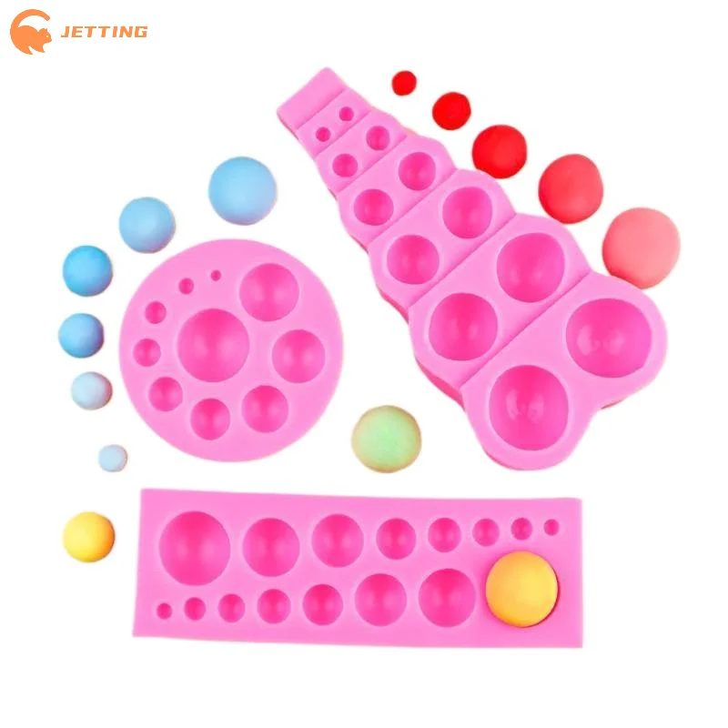 (New) 3D Pearl Fondant Mold Half Ball Chocolate Silicone Mould Semi Sphere Cake Decorating Tool Kitchen Baking Accessories