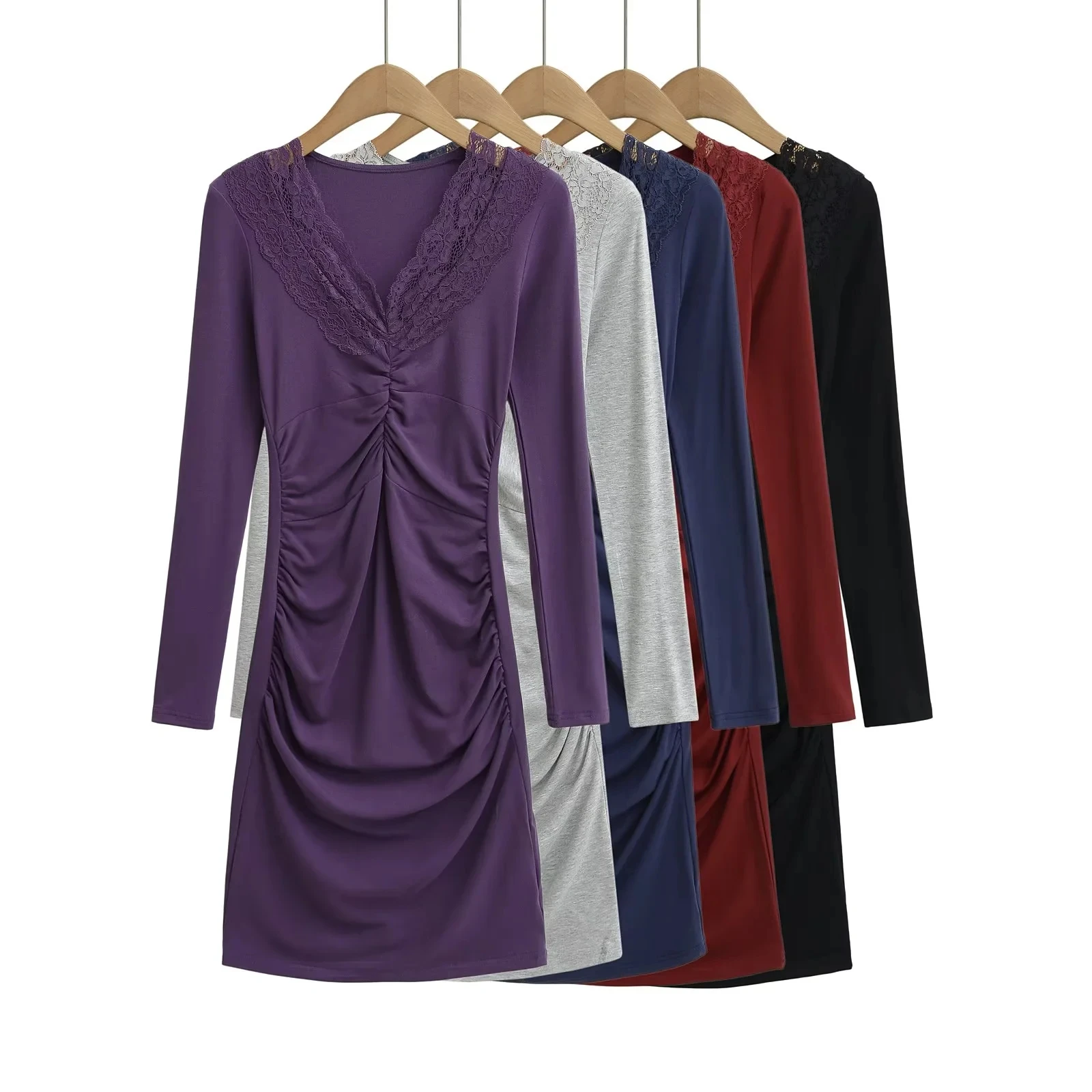 

Сексуальная кружевная юбка Long Sve V-Ne Dr, женская ранняя осень, облегающая юбка с узлом, закрывающая талию, Pure Desire Bodycon D...