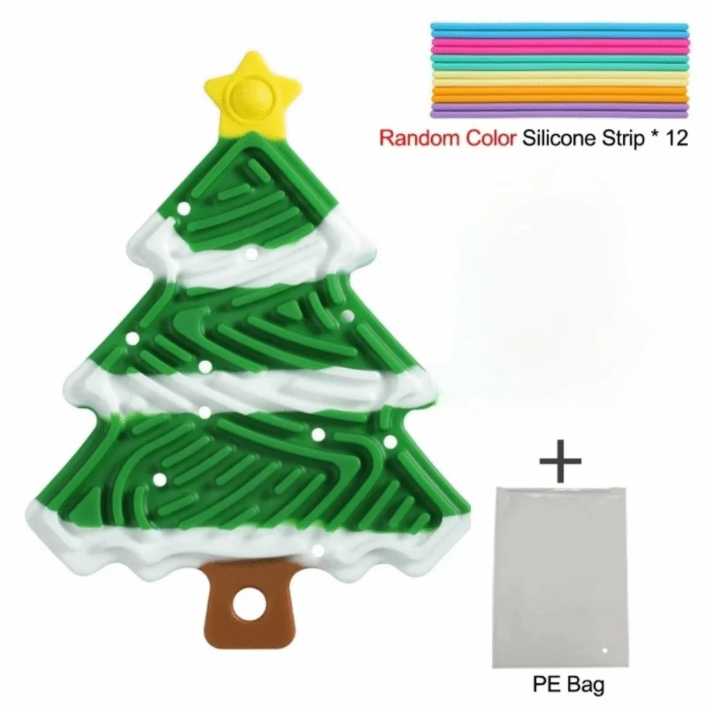 Christmas Tree Sensory Fidget Toy Silicone 3D Texture Busy Board Set Portable Activity Design Tree Shape Fine Motor Toy