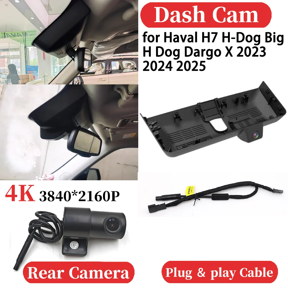 ZJCGO for Haval H7 H-Dog Big H Dog Dargo X 2023 2024 2025 UHD Car 4K Video Recorder DVR Dash Cam Dashboard Camera Night Vision