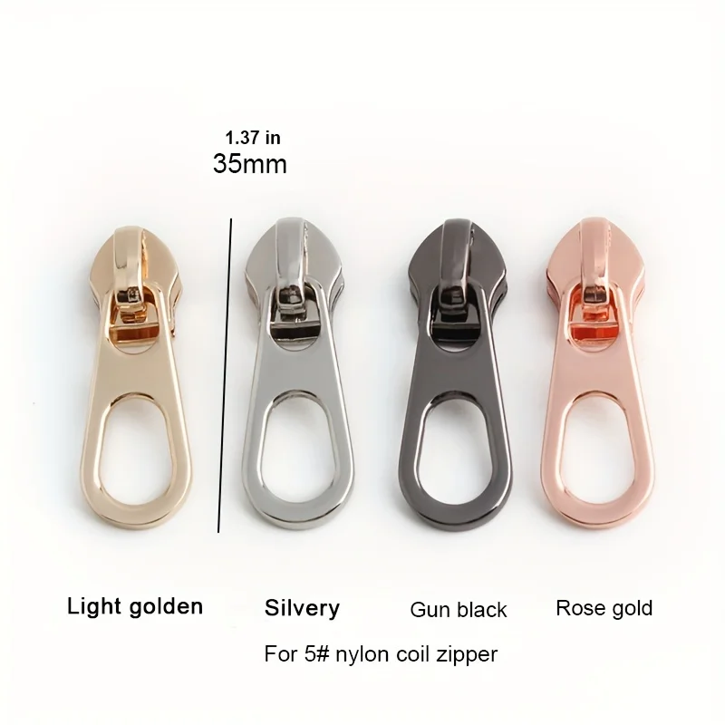 10PCS #5 Metal Zipper Puller Bulk Zipper Slider Removable Thickened Zipper Puller Extension Suitable for Wallets Clothes Shoes