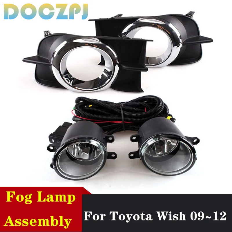 

1Set Car Front Fog Lamp Assembly FOR TOYOTA Wish 2009 2010 2011 2012 Foglight With Wire Harness Upgrade Kit