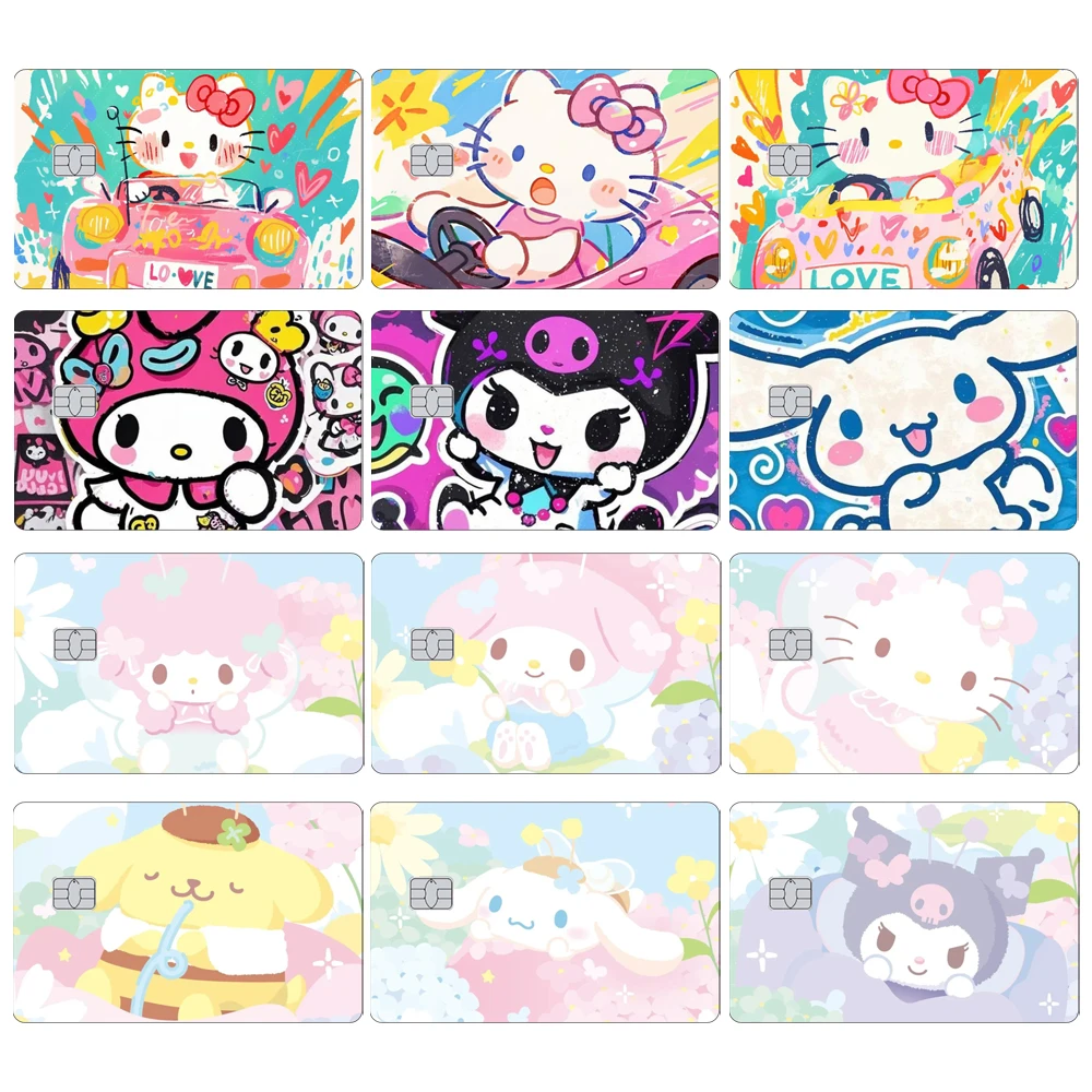 

Kawaii Graffiti Style Credit Card Skin Sticker Cartoon Kuromi Matte Stickers Suitable for VISA Cards and Other IC Magnetic Card
