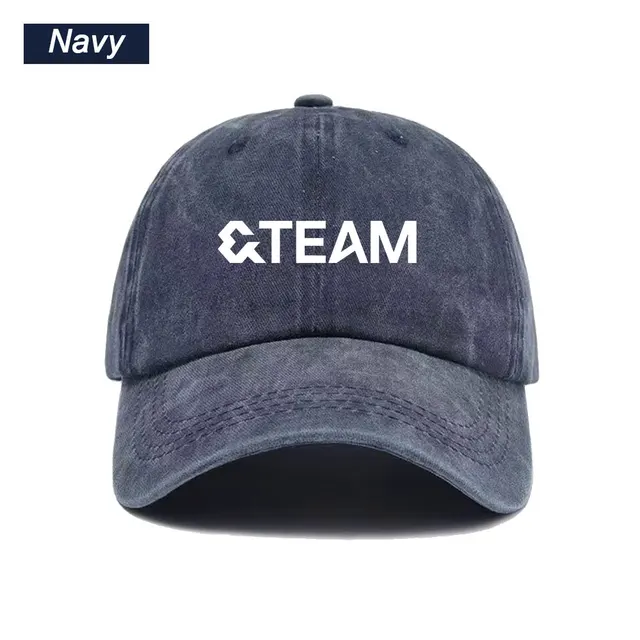 Kpop &TEAM Baseball Cap Washed Printed Trucker Style Unisex Cotton Streetwear Korean Fashion Summer Sun Hat 3