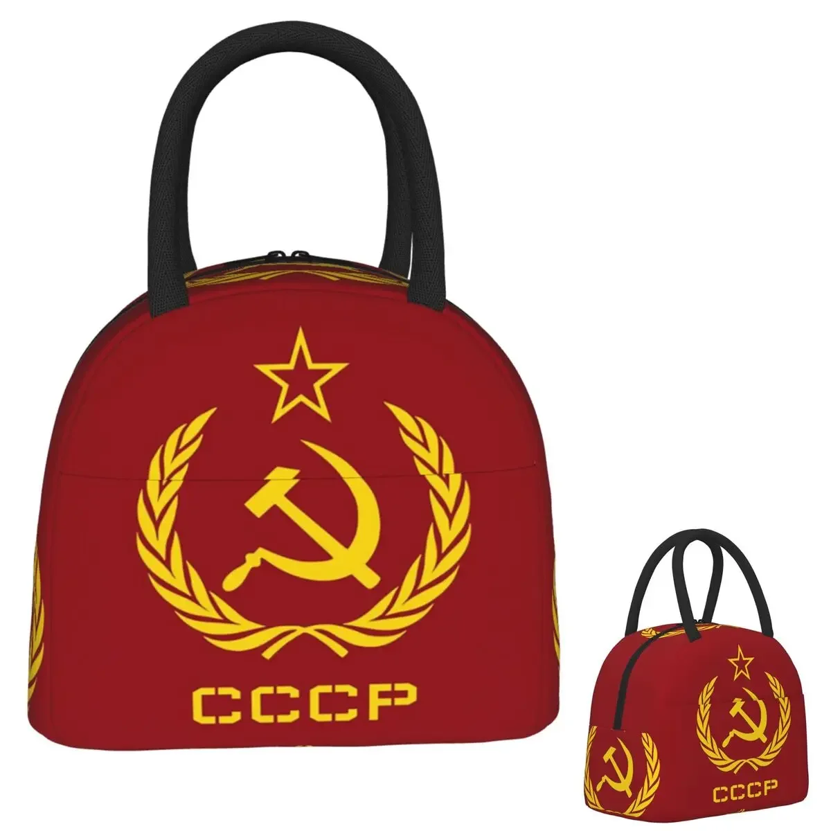 Russian USSR Soviet Union Hammer And Sickle CCCP Communist Insulated Lunch Bag for Women Kids  Thermal Lunch Box Tote