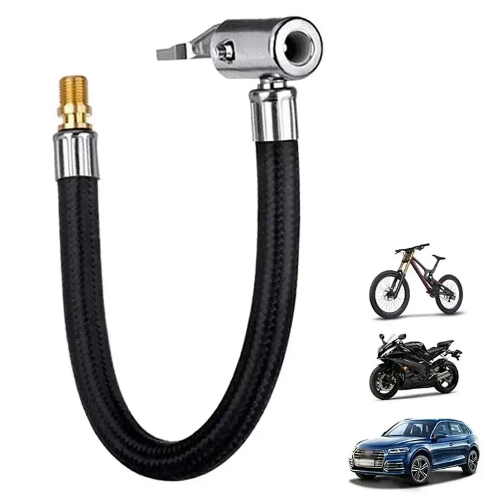 High Pressure Air Pump Extension Hose Pure Copper Quick Connect Nozzle Flexible Braided Tube Car Bike Motorcycle Tire Inflation